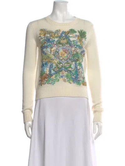 Pre-owned Dior Cashmere Printed Sweater In Neutral