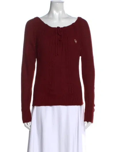 Pre-owned Dior Cashmere Scoop Neck Sweater In Red