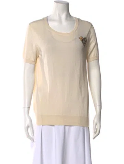 Pre-owned Dior Cashmere Scoop Neck T-shirt In Neutral