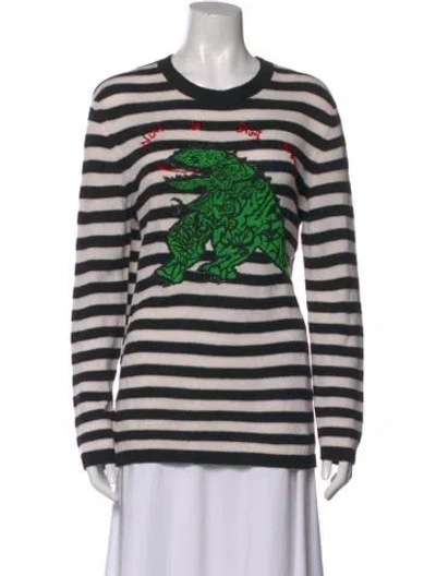 Pre-owned Dior Cashmere Striped Sweater In Black