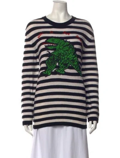 Pre-owned Dior Cashmere Striped Sweater In Black