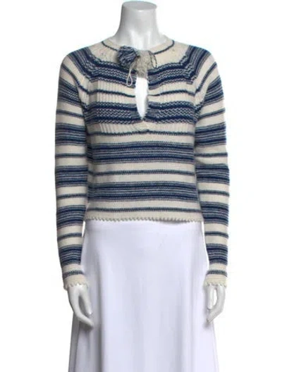 Pre-owned Dior Cashmere Striped Sweater In Blue