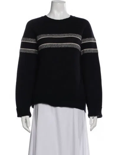 Pre-owned Dior Cashmere Striped Sweater In Blue
