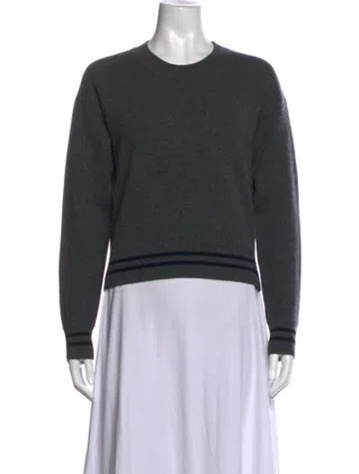 Pre-owned Dior Cashmere Striped Sweater In Grey