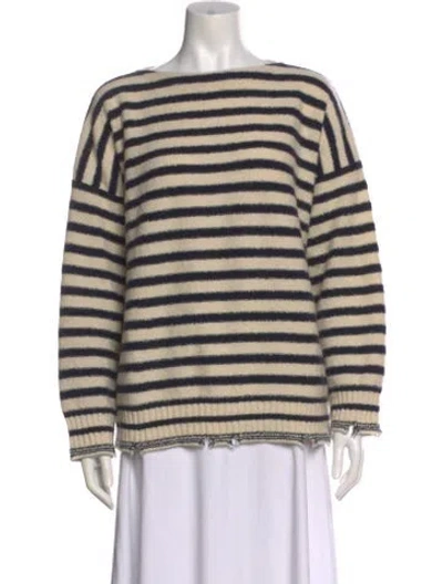 Pre-owned Dior Cashmere Striped Sweater In Neutral