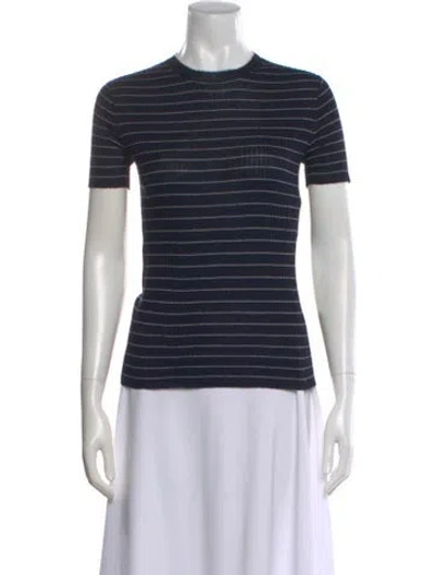 Pre-owned Dior Cashmere Striped T-shirt In Blue
