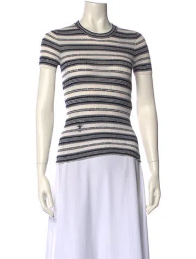 Pre-owned Dior Cashmere Striped T-shirt In Neutral