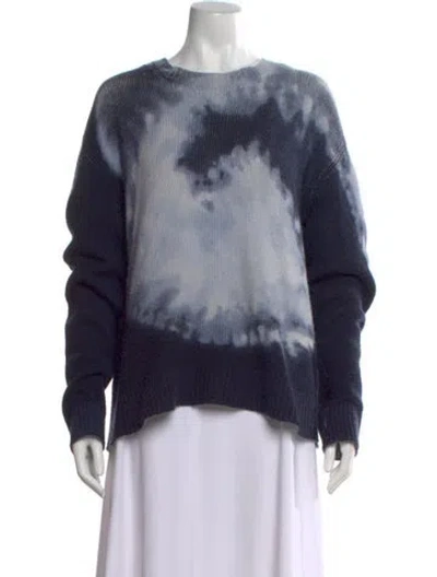 Pre-owned Dior Cashmere Tie-dye Print Sweater In Blue