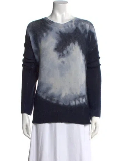 Pre-owned Dior Cashmere Tie-dye Print Sweater In Blue