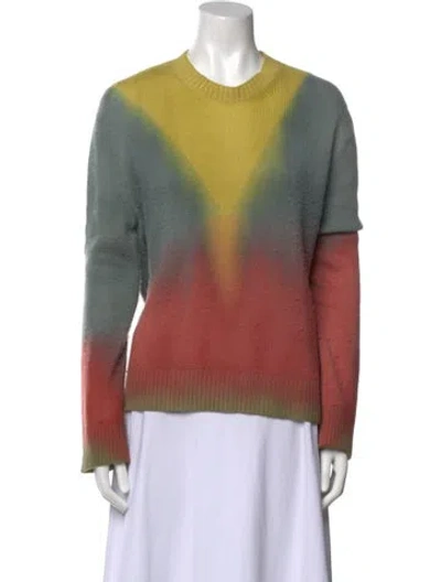 Pre-owned Dior Cashmere Tie-dye Print Sweater In Green