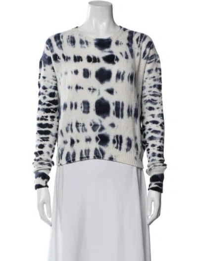 Pre-owned Dior Cashmere Tie-dye Print Sweater In White