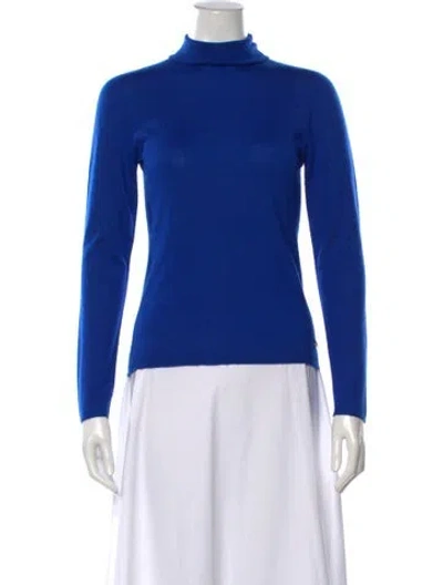 Pre-owned Dior Cashmere Turtleneck Sweater In Blue