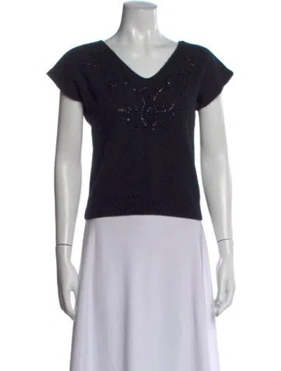 Pre-owned Dior Cashmere V-neck Sweater In Black