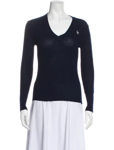 Pre-owned Dior Cashmere V-neck Sweater In Blue