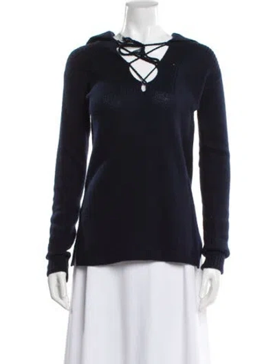 Pre-owned Dior Cashmere V-neck Sweater In Blue