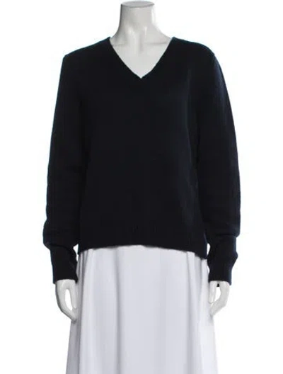 Pre-owned Dior Cashmere V-neck Sweater In Blue