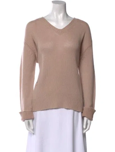 Pre-owned Dior Cashmere V-neck Sweater In Neutral