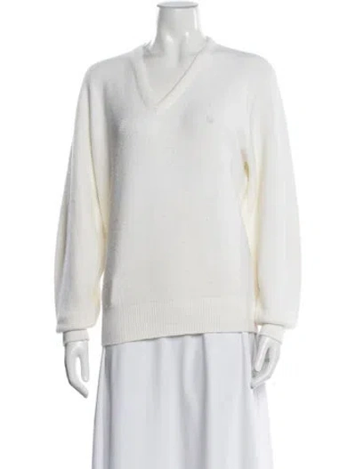Pre-owned Dior Cashmere V-neck Sweater In Neutral