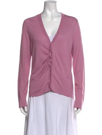 Pre-owned Dior Cashmere V-neck Sweater In Purple