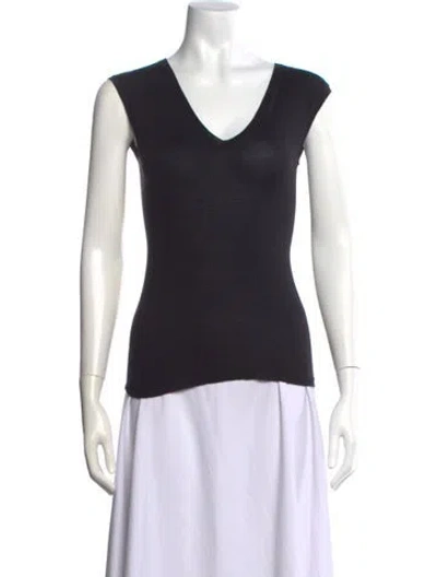 Pre-owned Dior Cashmere V-neck Top In Black