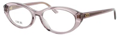 Dior Cat-eye Acetate Eyeglasses 53-16-140 In 048 - Crystal Brown / Demo