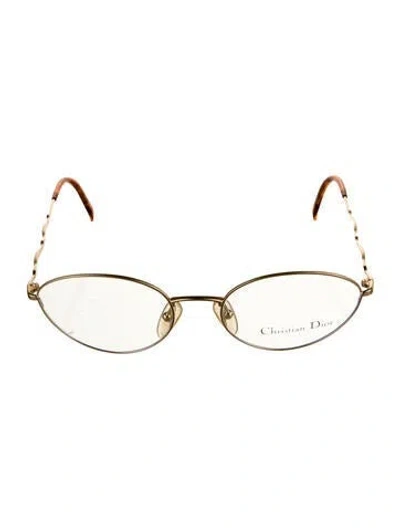 Pre-owned Dior Cat-eye Eyeglasses In Gold