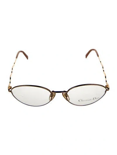 Pre-owned Dior Cat-eye Eyeglasses In Gold