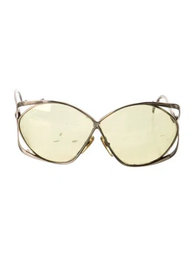 Pre-owned Dior Cat-eye Mirrored Sunglasses In Gold