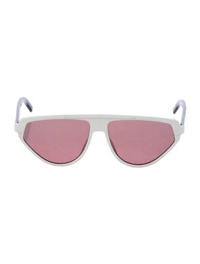 Pre-owned Dior Cat-eye Mirrored Sunglasses In White