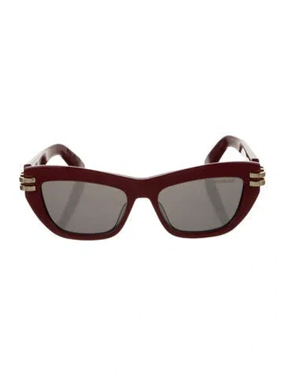Pre-owned Dior Cat-eye Tinted Sunglasses In Burgundy