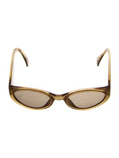 Pre-owned Dior Cat-eye Tinted Sunglasses In Gold
