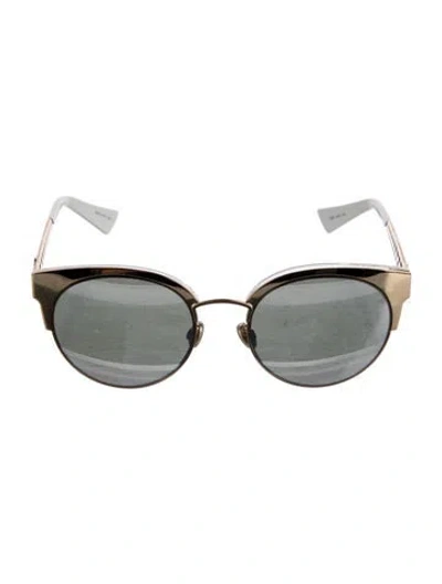 Pre-owned Dior Cat-eye Tinted Sunglasses In Gold