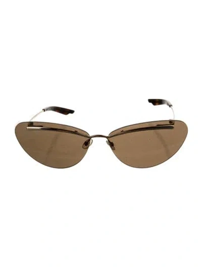 Pre-owned Dior Cat-eye Tinted Sunglasses In Gold