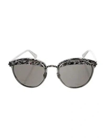 Pre-owned Dior Cat-eye Tinted Sunglasses In White