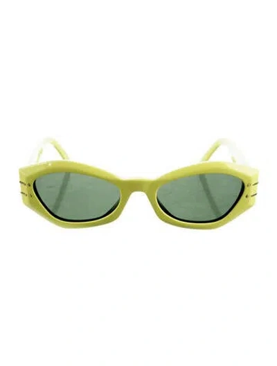 Pre-owned Dior Cat-eye Tinted Sunglasses In Yellow