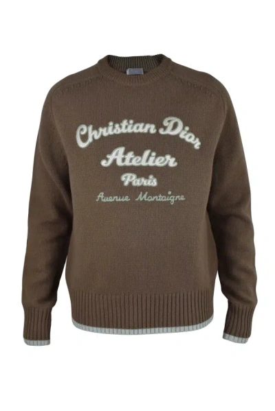 Dior Cd Atelier Knit Sweater In Brown