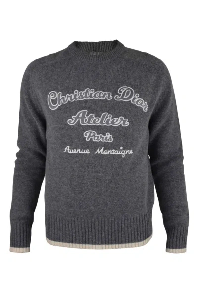 Dior Cd Atelier Knit Sweater In Gray