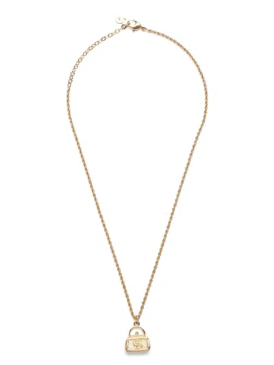 Pre-owned Dior Cd Bag Pendant Necklace In Gold