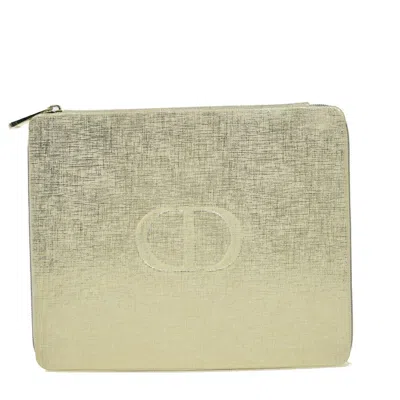 Dior Cd Beige Polyester Clutch Bag () In Gold