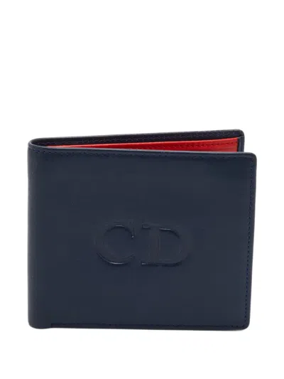 Pre-owned Dior Cd Bifold Wallet In Blue