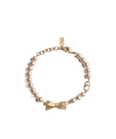Dior Cd Bow Bracelet In Yellow