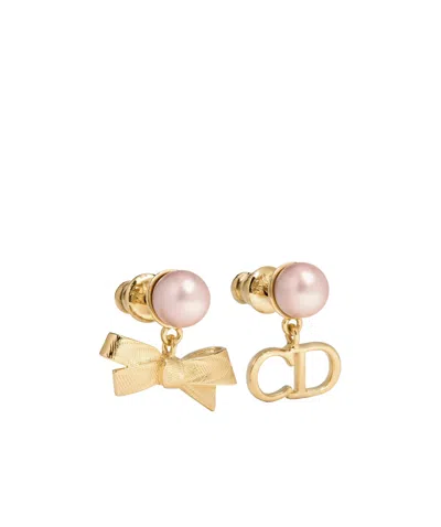 Dior Cd Bow Earrings In Gold