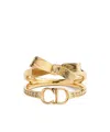 Dior Cd Bow Ring In Yellow