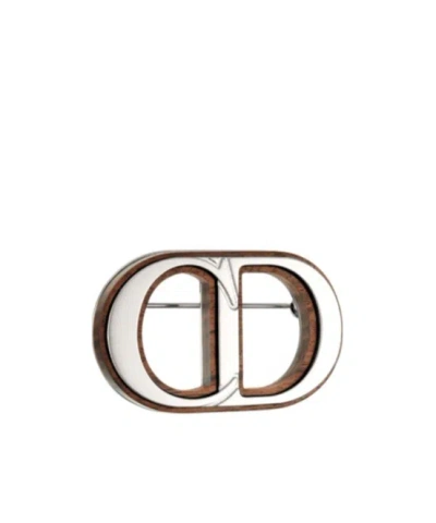 Dior Cd Brooch In Metallic