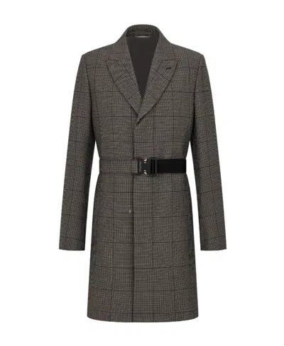Dior 'cd' Buckle Belted Coat In Black