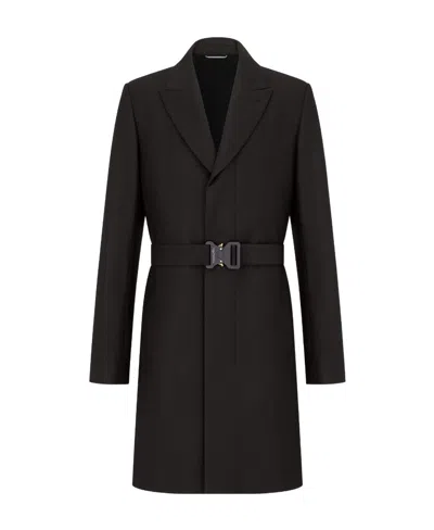 Dior 'cd' Buckle Belted Coat In Black