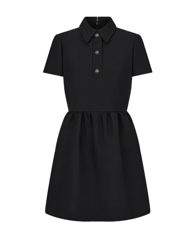 Dior Fitted Dress With 'cd' Buttons In Black