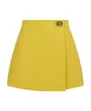 Dior High Waist A-line Shorts With Belt Detail In Yellow