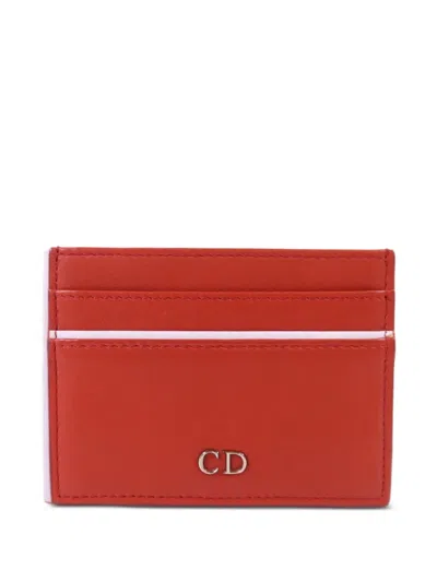 Pre-owned Dior Cd Card Holder In Red