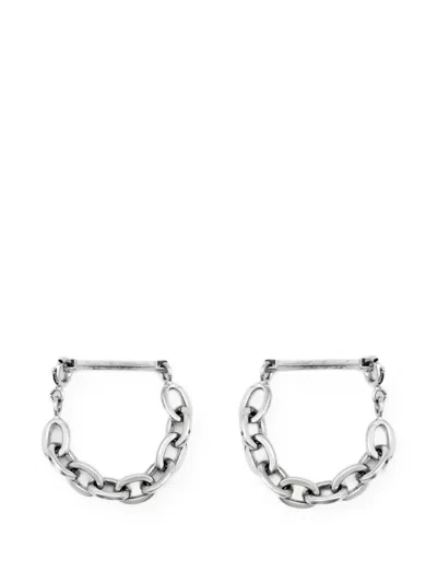 Pre-owned Dior Cd Chain Cufflinks In Silver